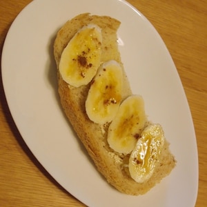 朝食おやつに♡簡単ハニーバナナトースト